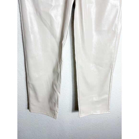 NWT Madewell The Perfect Vintage Straight Pant Size 27 Cream Faux Leather - Picture 9 of 13